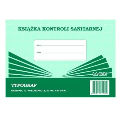 Książka Kontroli Sanitarnej Typograf 02111