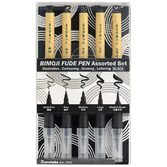 Kuretake Zestaw Pisaków Brushpen BIMOJI 5szt