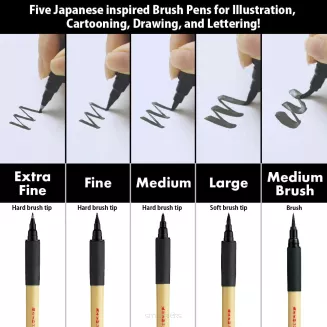 Kuretake Zestaw Pisaków Brushpen BIMOJI 5szt