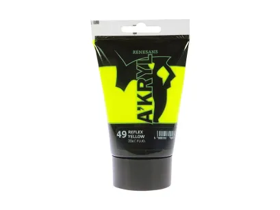 Farba Akrylowa Renesans 100ml 49 Żółta Fluorescencyjna