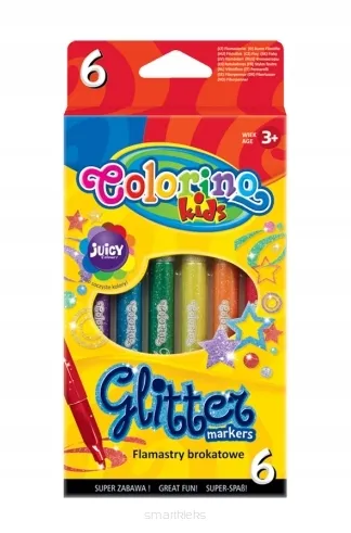 Flamastry Brokatowe 6 Kolorów Colorino Kids  SmartKleks.pl
