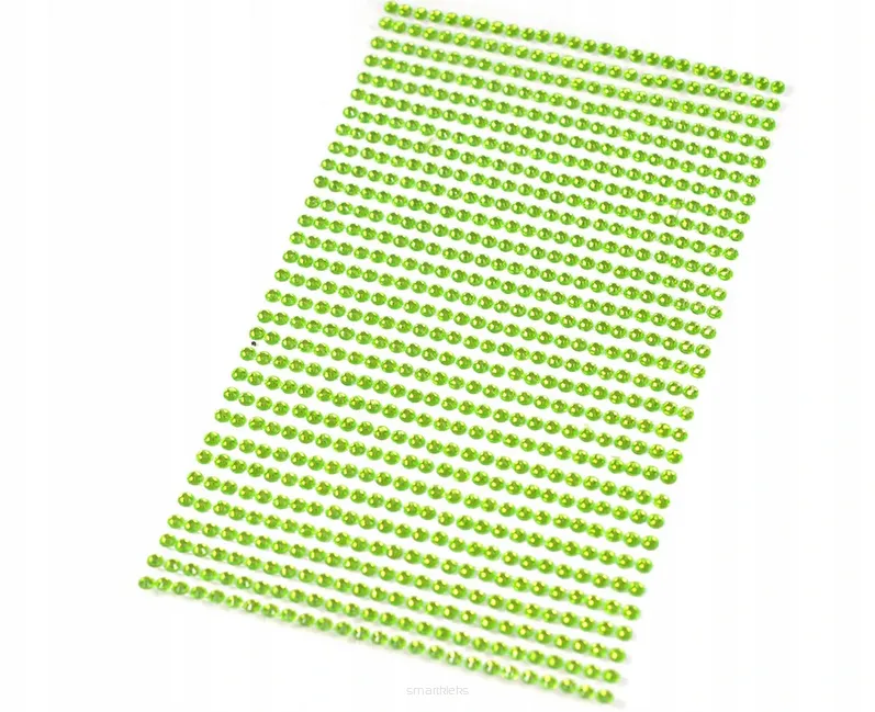 Kryształki Samoprzylepne 3mm, 527szt Zielony
