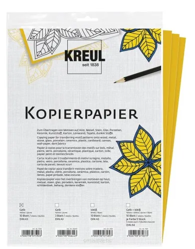 Kreul Żółty papier kopiujący na tkaniny A3