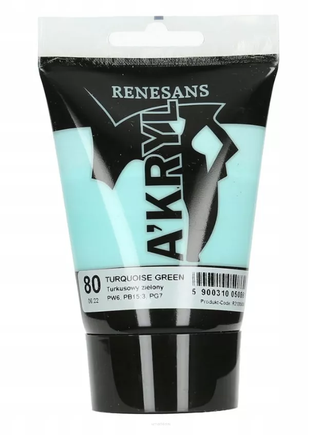 Farba Akrylowa Renesans 100ml 80 Turkusowy Zielony smartkleks.pl