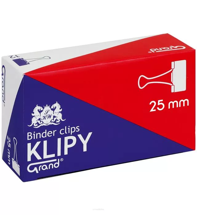 Klipsy Biurowe 25mm Czarne Grand  SmartKleks.pl