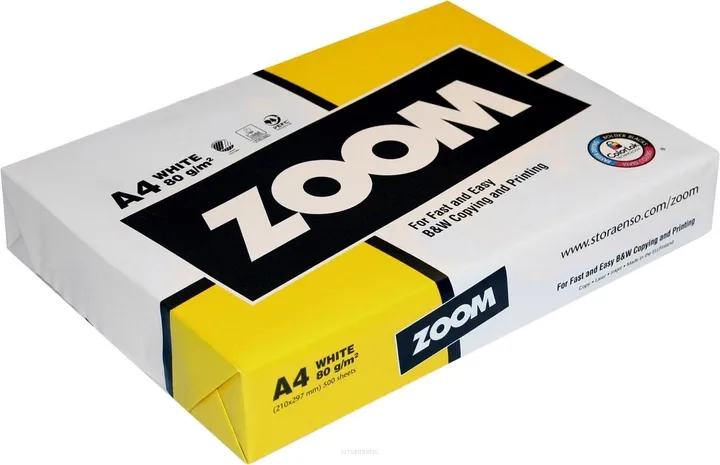 Ryza Papier ksero ZOOM A4 80g 500 arkuszy do czarno-białych kopii i wydruków
SmartKleks.pl