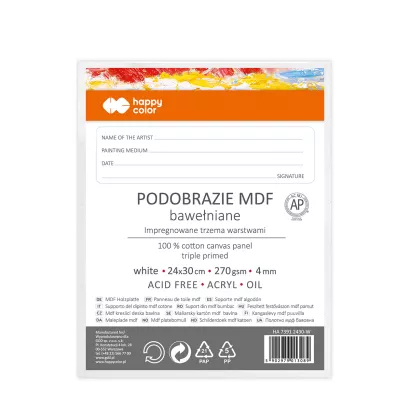 Podobrazie MDF White 24x30 cm 270gsm 4mm