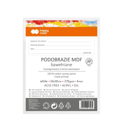 Podobrazie MDF White 24x30 cm 270gsm 4mm