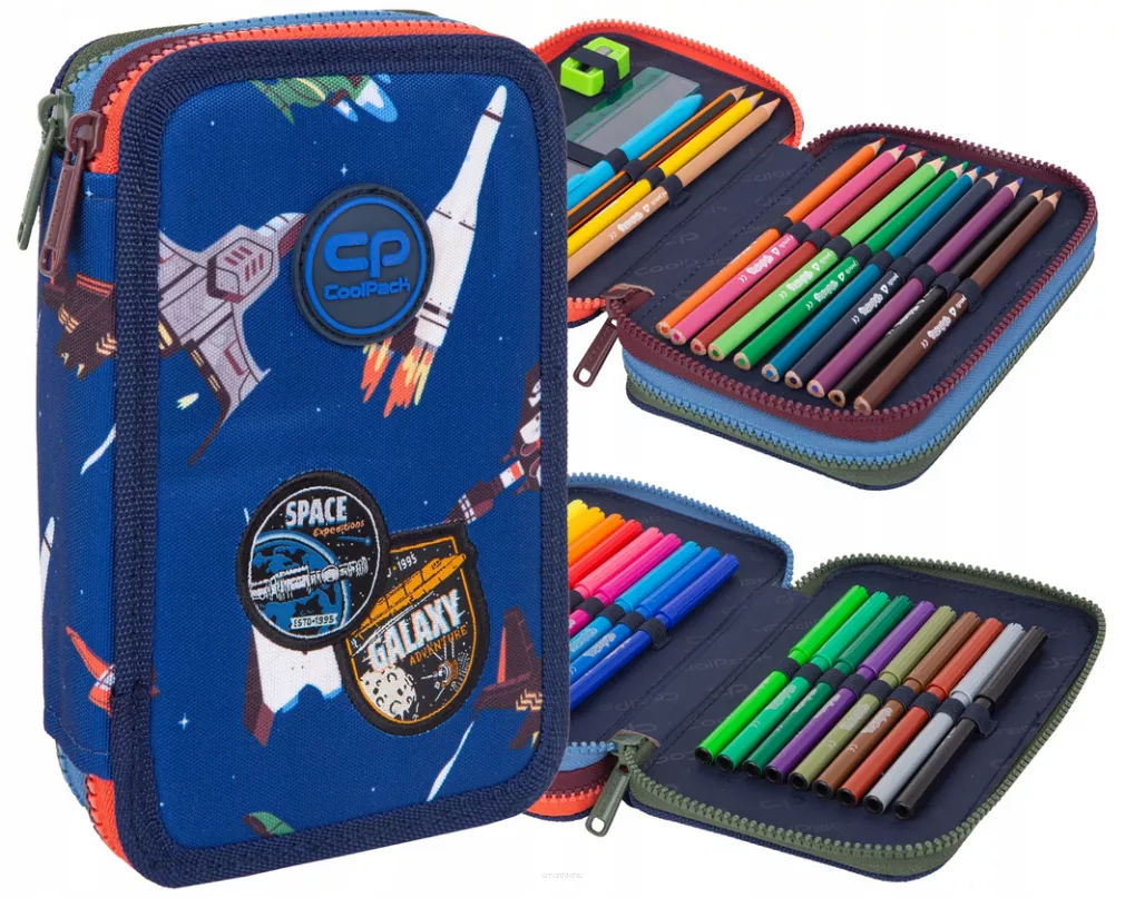 Piórnik Dwukomorowy Z Wyposażeniem Jumper 2 Space Adventure
