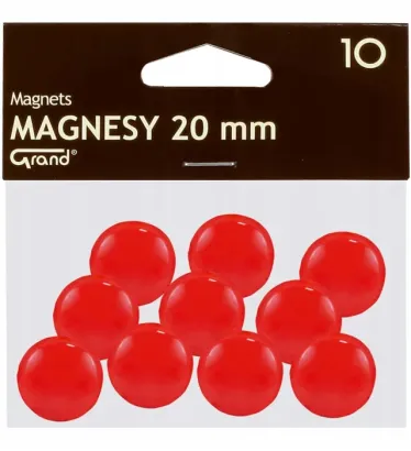 Magnesy Plastikowe Czerwone na Lodówkę lub Tablicę z Granda