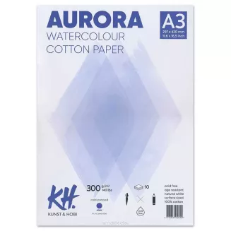 3 x Papier do Akwareli AURORA 100% Bawełna Cold Pressed A3 smartkleks.pl