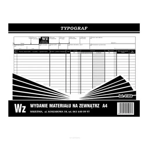 Wydanie Materiału Na Zewnątrz A4 