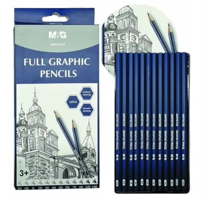 Zestaw Ołówków Artystycznych M&G 12 twardości
