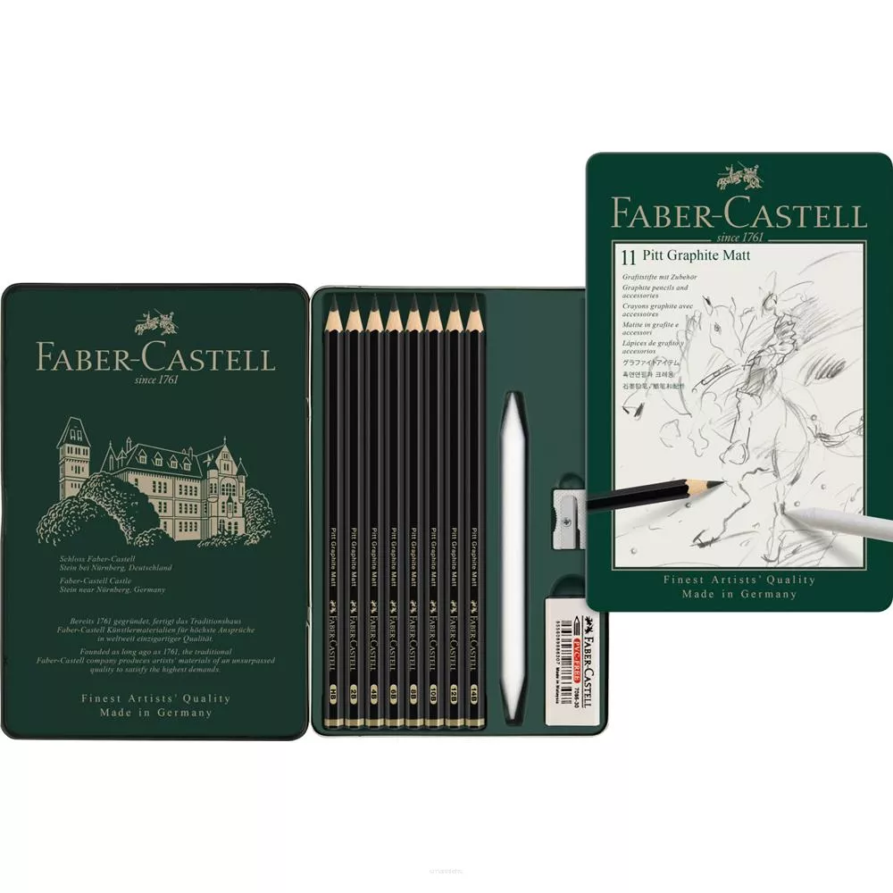 Zestaw Ołówków Faber-Castel Pit Graphite Matt Metal smartkleks.pl