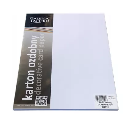 Karton Ozdobny Gładki Biały A4 Galeria Papieru 202801
