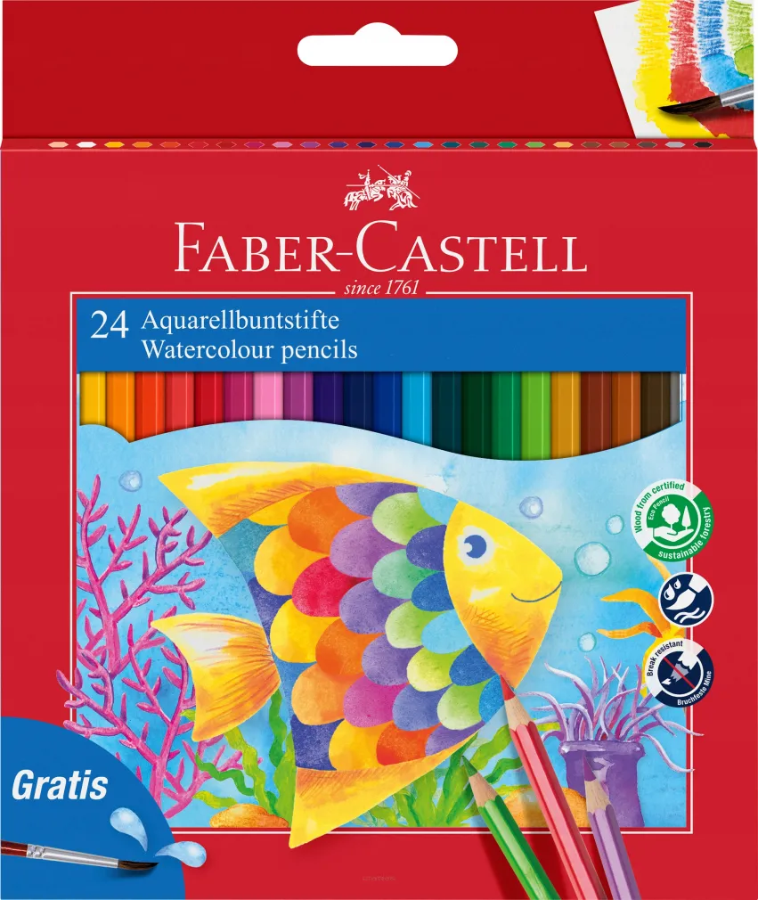 Kredki Akwarelowe Faber-Castell 24 kolory SmartKleks.pl