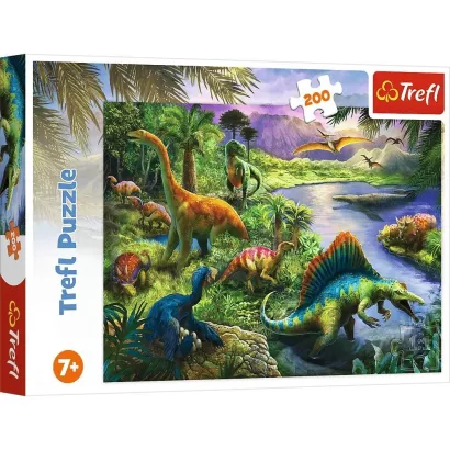 Puzzle Trefl 200 Elementów Drapieżne Dinozaury