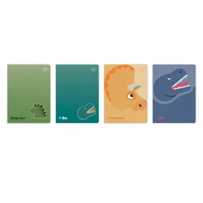 Zeszyt A5 3 Linia kolorowa 16 kartek Dinozaury Mix Interdruk