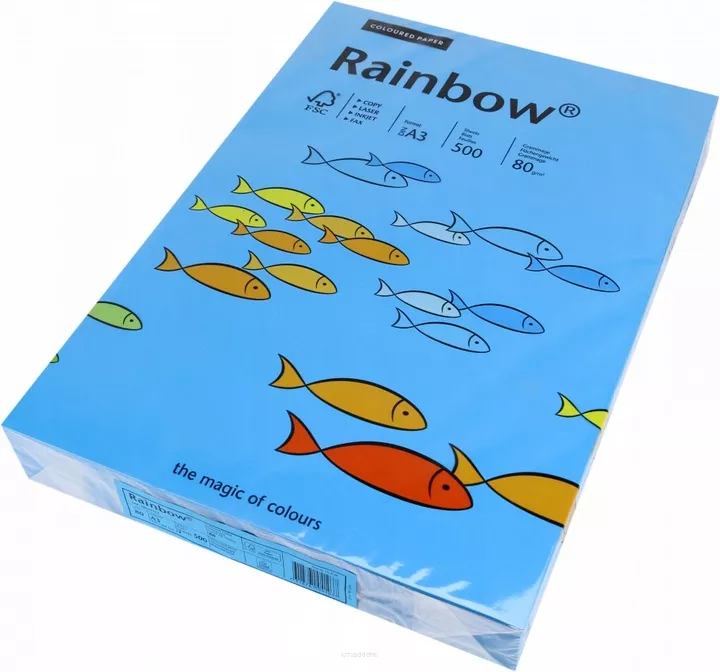 Papier Ksero Niebieski A4 80g 500 Arkuszy Rainbow  SmartKleks.pl