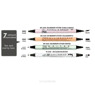 Zestaw pisaków do kaligrafii Kuretake Twin Black Marker smartkleks.pl