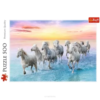 Puzzle Trefl 500 Elementów Białe Konie W Galopie smartkleks.pl