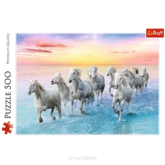 Puzzle Trefl 500 Elementów Białe Konie W Galopie smartkleks.pl