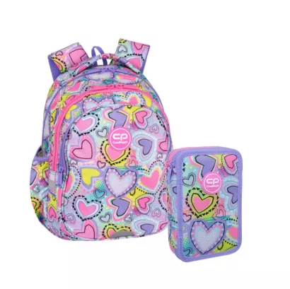 Plecak CoolPack Jerry Pastel Heart i Piórnik Wyposażony