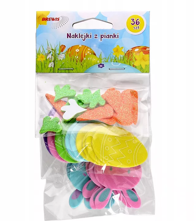 Naklejki Wielkanocne z Pianki 36szt. Brewis