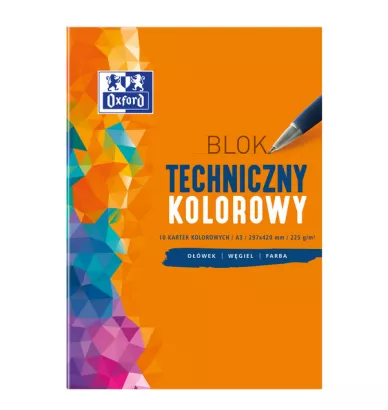 Blok techniczny Oxford A3 Kolorowy 10 arkuszy 