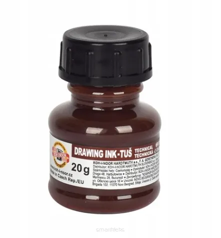 Tusz Kreślarski Brązowy 20ml KOH-I-NOOR smartkleks.pl