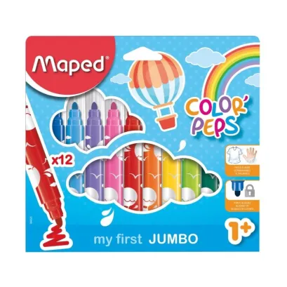 Flamastry Maped Color'Peps Jumbo 12 kolorów 1+