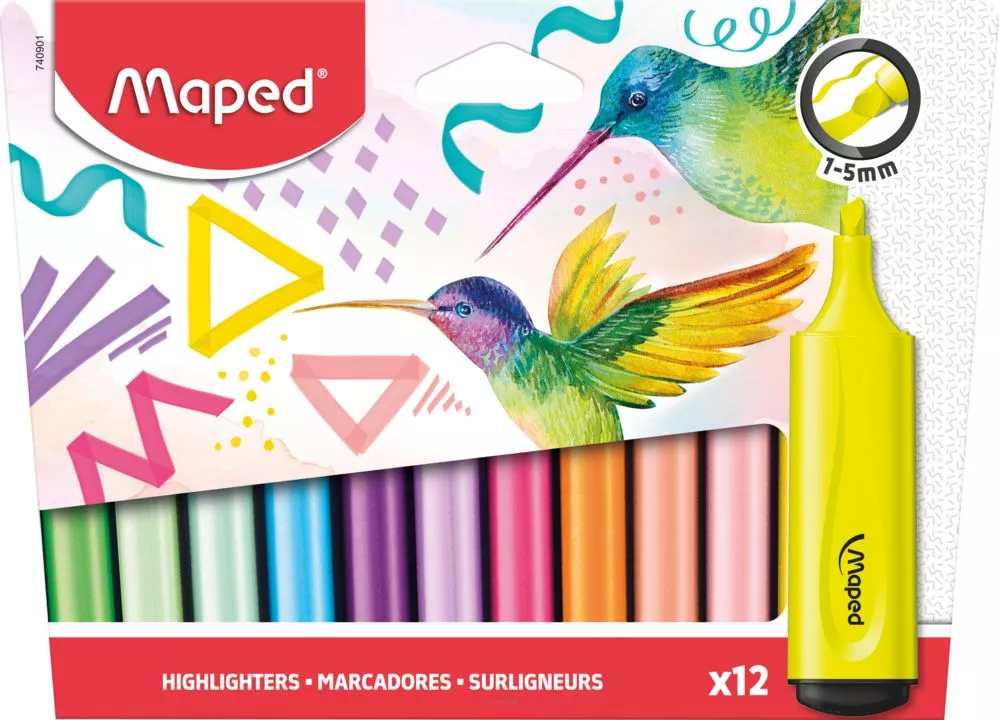 Zestaw Zakreślaczy Maped Fluo & Pastel 12 Elementów