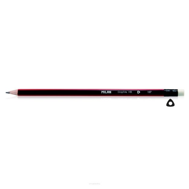 Ołówek trójkątny z gumką Milan HB