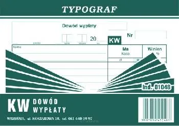 KW Dowód wypłaty A6 samokop. Typograf