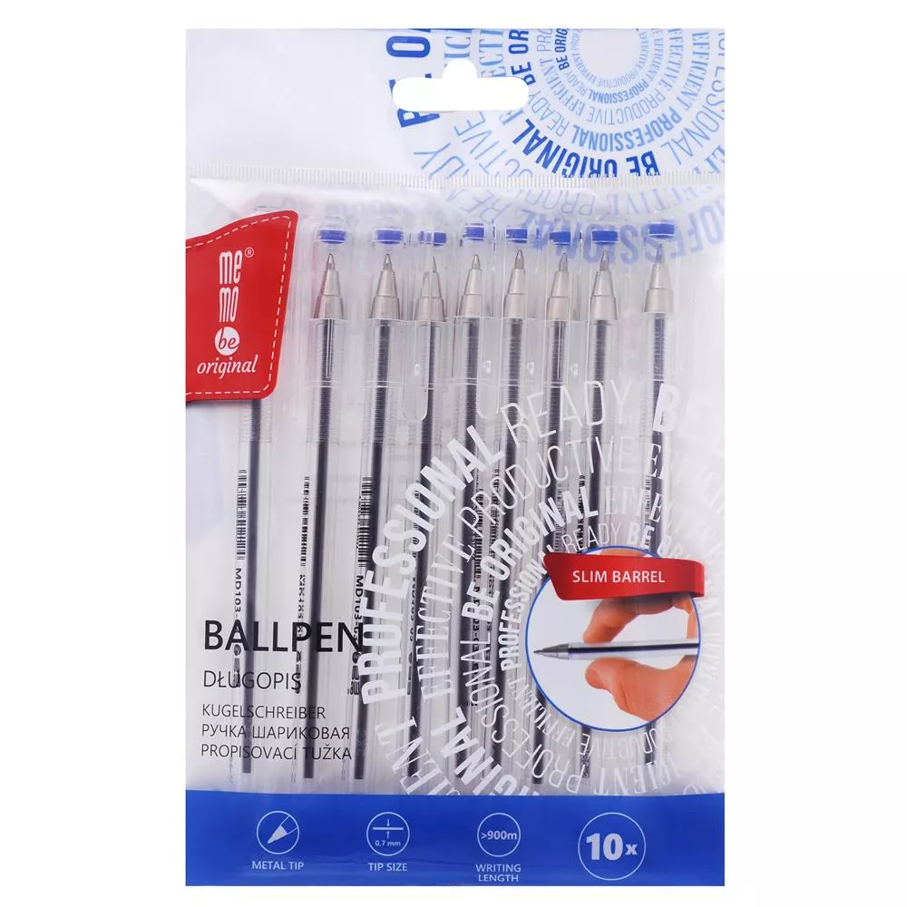 Długopis Biurowy MemoBe 0,7  Niebieski 10szt smartkleks.pl