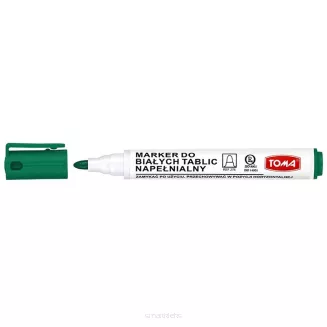 12 x Marker Do Białych Tablic Suchościeralnych Okrągły TOMA ZIELONY