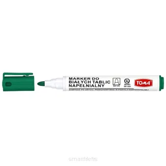 12 x Marker Do Białych Tablic Suchościeralnych Okrągły TOMA ZIELONY