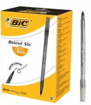 Zestaw Długopis Bic Round Stic Czarny 60szt