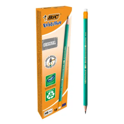 12 x Ołówek BiC Evolution Original HB z gumką