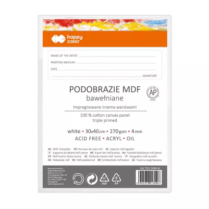 Podobrazie MDF White 30x40 cm 270gsm 4mm