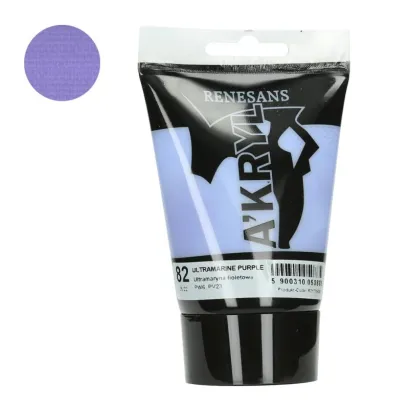Farba Akrylowa Renesans 100ml 82 Ultramaryna Fioletowa