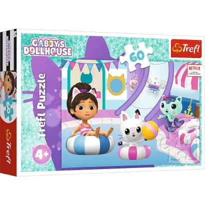Puzzle Trefl 60 Elementów Koci Domek Gabby na Basenie smartkleks.pl