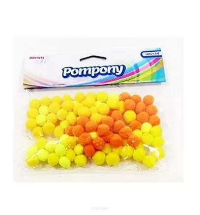 Pompony Żółte 10mm 100szt. Brewis