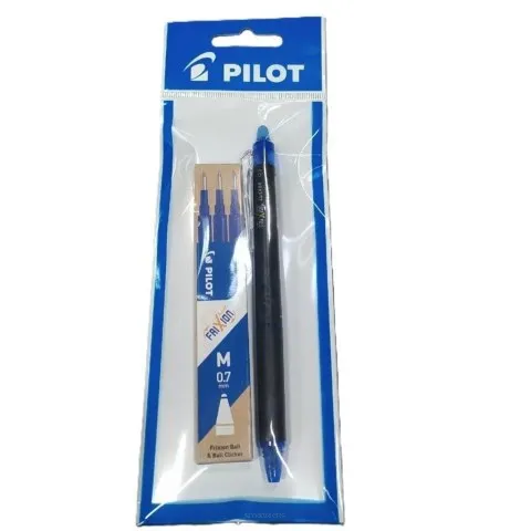 Zestaw Pilot wkład Frixion niebieski 3 szt + długopis mix