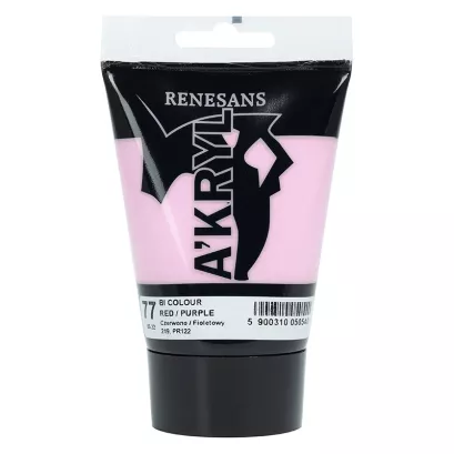 Farba akrylowa Akryl Bicolor - Renesans - 77, red purple, 100 ml