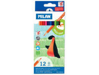 Kredki ołówkowe trójkątne Milan 12 kolorów