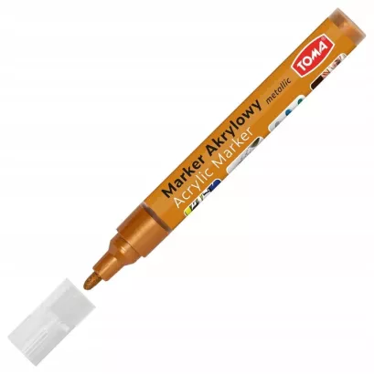 Marker Akrylowy Metaliczny Pomarańczowy 4mm Toma