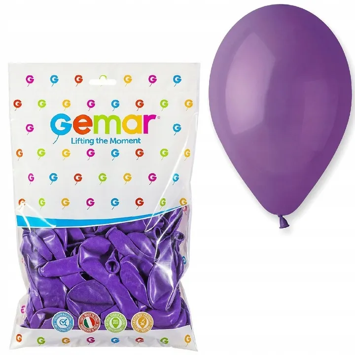 Balony 100 sztuk Metalizowane Fioletowe Gemar    SmartKleks.pl