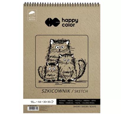 Szkicownik Na Spirali Dwukolorowy Happy Color Młody Artysta A4 90g/m2