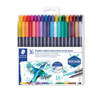 Pisaki Pędzelkowe Akwarelowe Staedtler 36 Kolorów